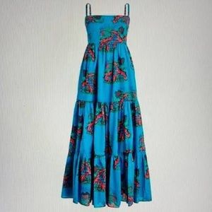 Jcrew tiered maxi dress in lobster